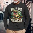 Worlds Best カエルキャッチキャッチャー ハンティングコレクター 長袖Tシャツ 高齢者への贈り物