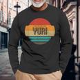 メンズ Yuri 名称 レトロ・ヴィンテージ・サンセット 限定版 長袖Tシャツ 高齢者への贈り物