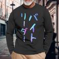 【バイトリーダー】面白いレタリングシャツ、男性、面白いホログラフィー カラー書道 長袖Tシャツ 高齢者への贈り物