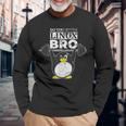 あなたもlinuxのbro Linuxのペンギンは、重量を持ち上げるか 長袖Tシャツ 高齢者への贈り物