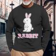 うさぎ Rabbit『ハロー』兎【どうぶつフレンズ】グッズ ゆるくて かわいい イラスト 長袖Tシャツ 高齢者への贈り物