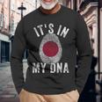 おかしな It's In My Dna 日本国旗 指紋 長袖Tシャツ 高齢者への贈り物