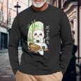 おにぎり猫カワイイ-アニメ弁当アート 長袖Tシャツ 高齢者への贈り物