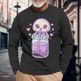 かわいい クラゲ ドリンク ボバティー カワイイ バブルティー アニメ 長袖Tシャツ 高齢者への贈り物