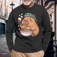 かわいいカピバラと亀 リュック ラーメン カワイイ 長袖Tシャツ 高齢者への贈り物