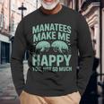 かわいいマナティーユーモア 面白い海の生物 海の生き物 マナティー 長袖Tシャツ 高齢者への贈り物