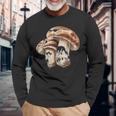 しいたけ きのこ狩り 菌類 イラスト しいたけ 長袖Tシャツ 高齢者への贈り物