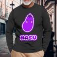 なす 茄子『Oyasai お野菜』ゆる かわいい キャラクター 面白い 長袖Tシャツ 高齢者への贈り物