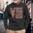 なぜ顔が長いのか Why The Long Face 長袖Tシャツ 高齢者への贈り物