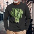 ほうれん草 野菜モチーフ イラスト ほうれん草 長袖Tシャツ 高齢者への贈り物