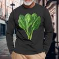 ほうれん草 野菜モチーフ 庭 ほうれん草 長袖Tシャツ 高齢者への贈り物
