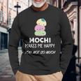もちは私を幸せにする 長袖Tシャツ 高齢者への贈り物