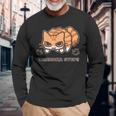 やんのかステップこねこ 茶トラ白ver おもしろ ゆるかわ かわいい ギフト 猫好き 長袖Tシャツ 高齢者への贈り物