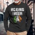 アイルランドのボクシングとビール 面白いアイルランド国旗tシャツ 長袖Tシャツ 高齢者への贈り物