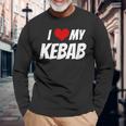 アイ・ラブ・マイ・ケバブ・ハート 長袖Tシャツ 高齢者への贈り物