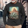 アガベ モンタナ山 アガベ 多肉植物 メキシカン 長袖Tシャツ 高齢者への贈り物