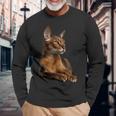 アビシニアン猫 長袖tシャツ 長袖Tシャツ 高齢者への贈り物