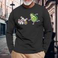 アボカドピットケトビーガンでボウリングをする楽しいアボカド。 長袖Tシャツ 高齢者への贈り物