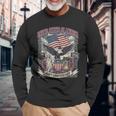 アメリカ250周年記念フラッグ イーグル&リバティ Usa 250年 長袖Tシャツ 高齢者への贈り物