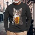 アメリカンショートヘアビール 長袖Tシャツ 高齢者への贈り物