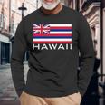 アロハのハワイ州旗 長袖Tシャツ 高齢者への贈り物