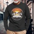 イエス・ザ・ウェイ・ザ・トゥルース ザ・ライフ キリスト教 神 信仰 聖書 長袖Tシャツ 高齢者への贈り物