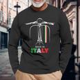 イタリアのバイカーライダーオートバイ愛イタリアスクーターバイクスクート 長袖Tシャツ 高齢者への贈り物