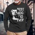 メンズ イングリッシュブルドッグ お父さん 父の日 ヴィンテージスタイル 犬 長袖Tシャツ 高齢者への贈り物
