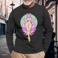 イースターエッグ ウサギ ヴィンテージ ピンナップ バニー スーツ ファンタジーガール 長袖Tシャツ 高齢者への贈り物