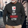 イート・スリープ・バカラ・リピート-バカラは私のゲームカードゲーム 長袖Tシャツ 高齢者への贈り物