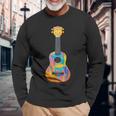 ウクレレ 楽器 モチーフ イラスト ウクレレ 長袖Tシャツ 高齢者への贈り物