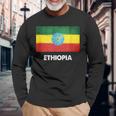 エチオピア国旗tシャツ 長袖Tシャツ 高齢者への贈り物