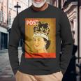 エリザベス女王 ファンビンテージポスター 英国王 長袖Tシャツ 高齢者への贈り物