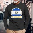 エルサルバドル国バッジ エルサルバドル国旗 長袖Tシャツ 高齢者への贈り物