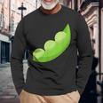エンドウ豆のさや 長袖Tシャツ 高齢者への贈り物