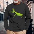 オオカマキリ_昆虫_蟷螂_かまきり 長袖Tシャツ 高齢者への贈り物