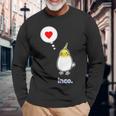 オカメインコ さん『ハート』フキダシ 鳥【どうぶつフレンズ】動物 イラスト 長袖Tシャツ 高齢者への贈り物