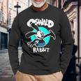 オズワルドラビット ヴィンテージ 漫画 バニー ハッピー ティール 長袖Tシャツ 高齢者への贈り物