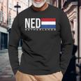 オランダの旗、オランダ、陸上競技、スポーツゲーム、ジャージ。 長袖Tシャツ 高齢者への贈り物