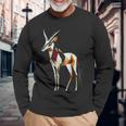 オリックス 動物 モチーフ イラスト オリックス 長袖Tシャツ 高齢者への贈り物