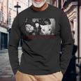 オープン・ザ・ドア・キャット・スクワッド・ミーム・ファニー・キャット・子猫・赤い目・ギフト 長袖Tシャツ 高齢者への贈り物