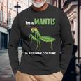 カマキリ 虫 祈るカマキリ 長袖Tシャツ 高齢者への贈り物