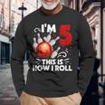 キッズ 5歳の誕生日 男の子 ボウリング This Is How I Roll 5歳 長袖Tシャツ 高齢者への贈り物
