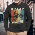 キッズ Braap I'm 9 ダートバイク 誕生日 9 Mx 9歳の誕生日 モトクロス 長袖Tシャツ 高齢者への贈り物