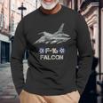 キッズ アメリカ空軍の航空機戦闘機f16ファルコン 長袖Tシャツ 高齢者への贈り物