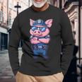 キッズ 警察豚 長袖Tシャツ 高齢者への贈り物