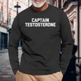 メンズ キャプテンテストステロンtシャツ 面白いウェイトリフティングワークアウトジム 長袖Tシャツ 高齢者への贈り物
