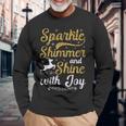 キラキラ光る輝きと輝きを放つクリスマス。 長袖Tシャツ 高齢者への贈り物