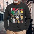 クウェート 手描きのシンボル クウェート地図 文化的アイコン 長袖Tシャツ 高齢者への贈り物