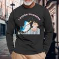 クレヨンしんちゃん ひまわりとシロ 釣りごっこ 長袖Tシャツ 高齢者への贈り物